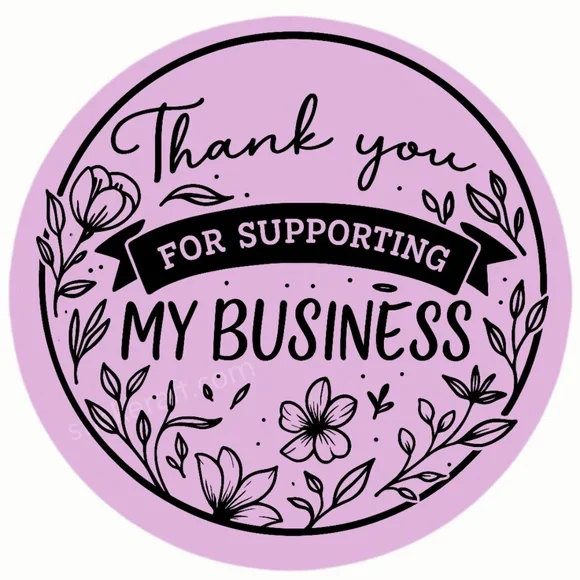 Thank You for Supporting My Business Sticker 2β | Floral Label for Packaging - Picture 13 of 14